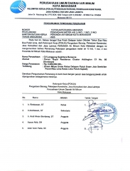 PENGUMUMAN PEMENANG PELELANGAN Nomor : 001/POKJA-PL/PERUMDA-AM/X/2025